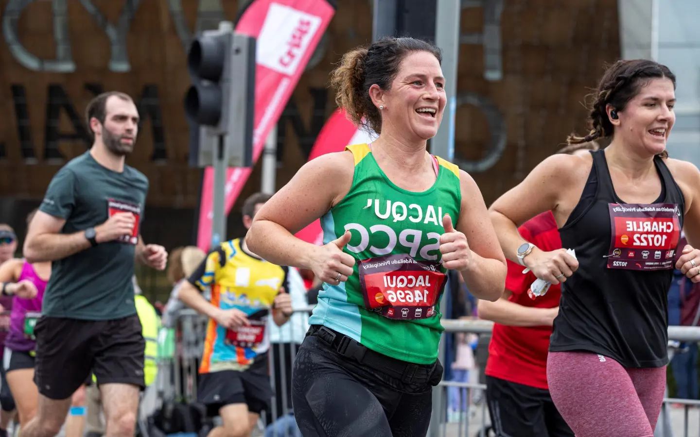 A photograph of people running the Cardiff Half Marathon.