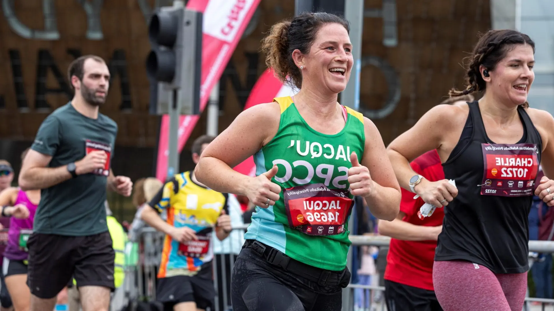 A photograph of people running the Cardiff Half Marathon.